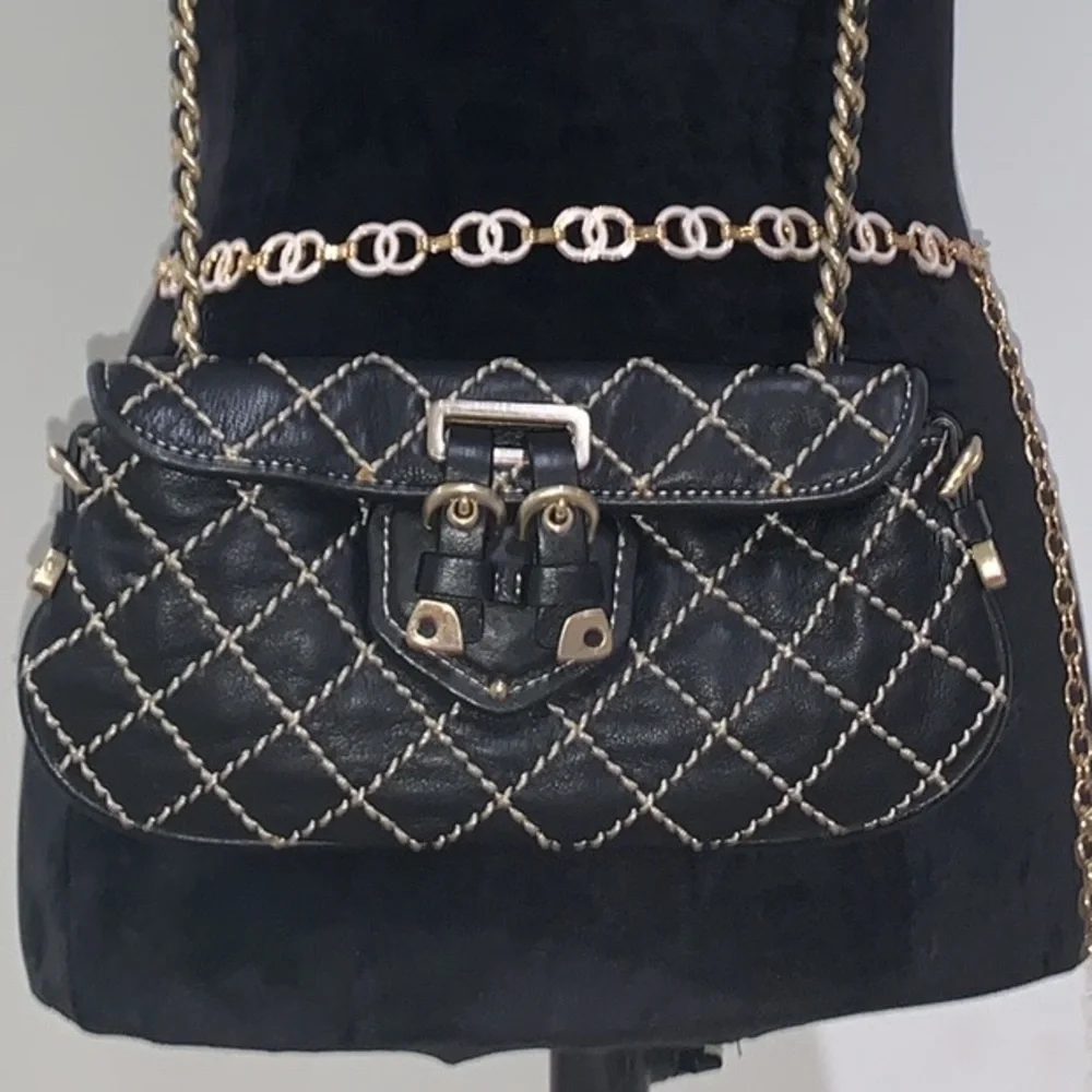 Vintage Y2K Juicy Couture Wild Stitch Quilted Leather Crossbody Bag Rare